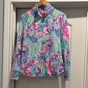 Lilly Pulitzer Vibrant Floral Full Zip Sweatshirt